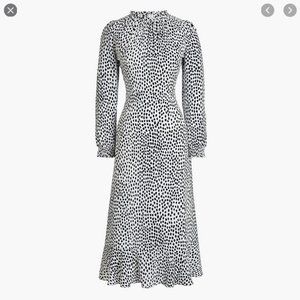 J.Crew Factory Ruffle-neck Leopard Navy